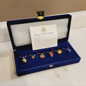 NIB Set 6 Faberge Imperial Collection Wine Glass Charms Collectible Egg Vintage